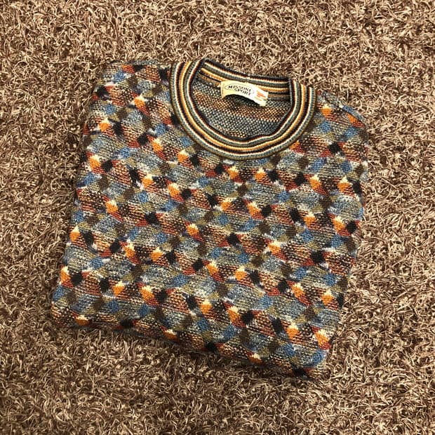 미쏘니 멀티컬러 울 패턴 니트 