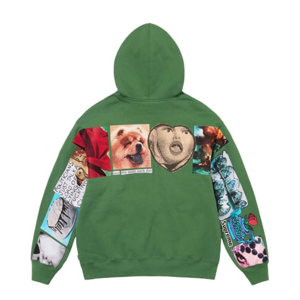 슈프림 스프레드 집업 후드 더스티 그린 24SS