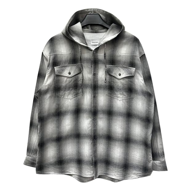 1993스튜디오 옴브레 체크 웨스턴 후드 셔츠 L