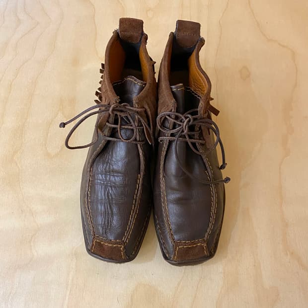 VTG leather fringe chukka boots