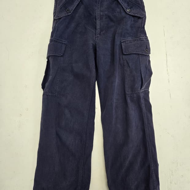 꼼데가르송 네이비 블루 카고 면바지