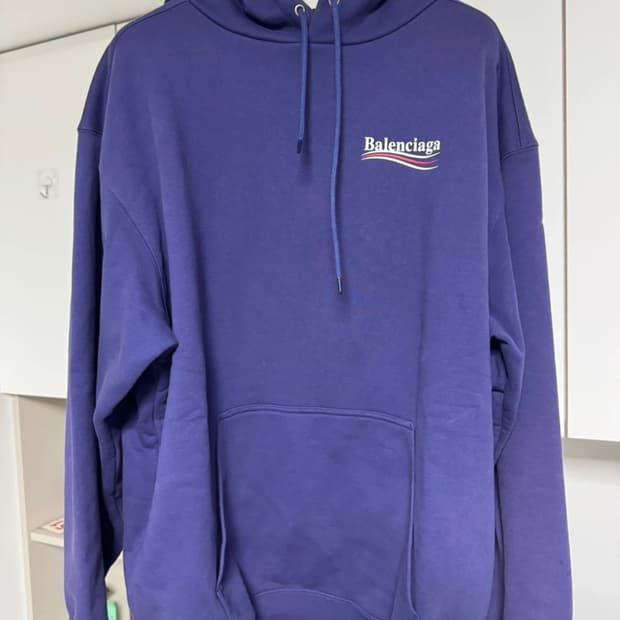 발렌시아가 웨이브로고 후드티