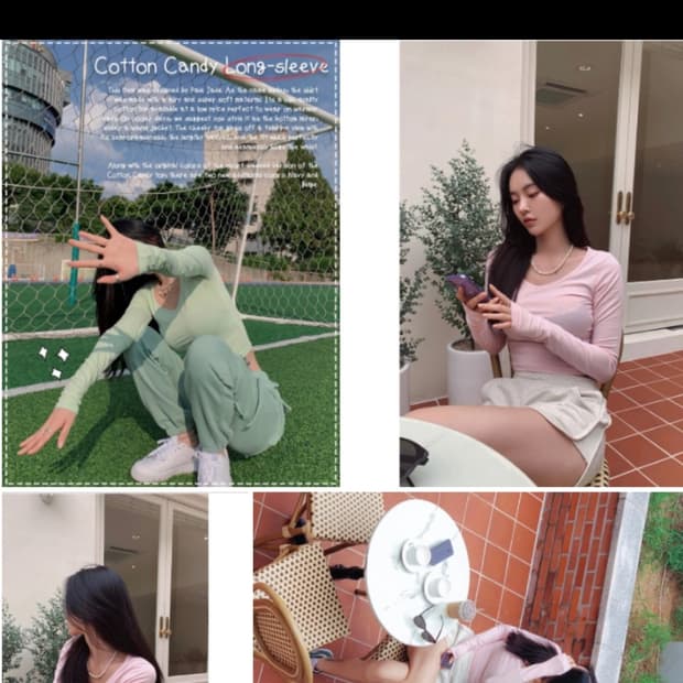 페일제이드 코튼캔디 롱슬리브 티셔츠 핑크 새상품