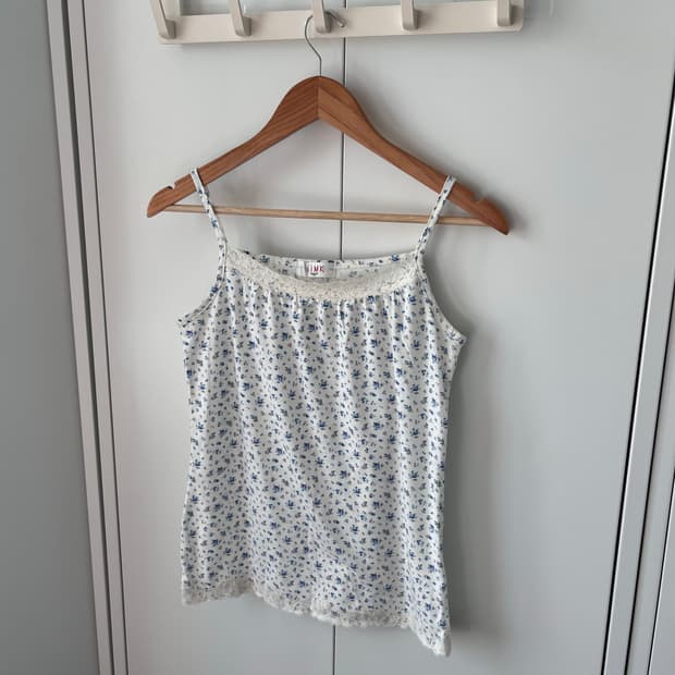 Iimk 레이스 잔꽃 패턴 슬리브리스