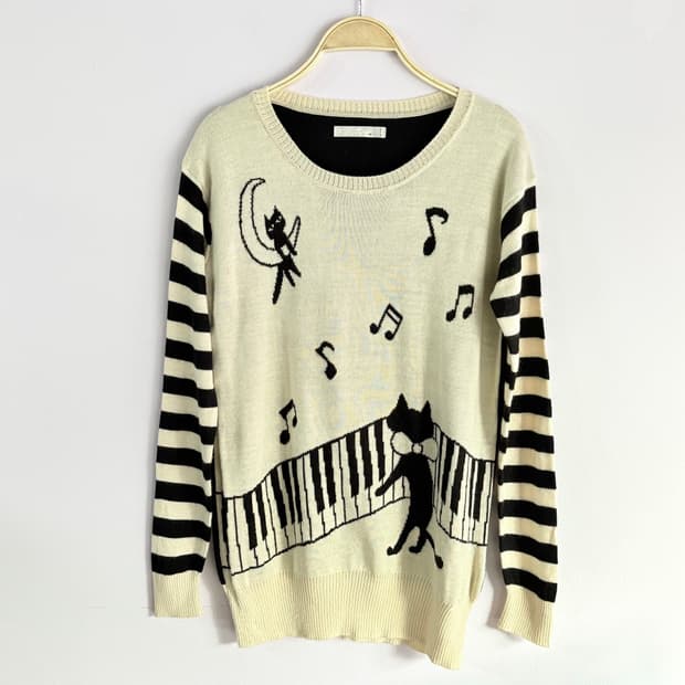 피아노 치는 고양이 🐈‍⬛ 니트 