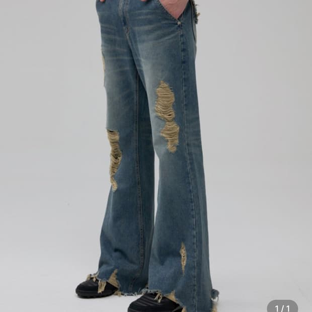ESC STUDIO damage boot cut denim pants
