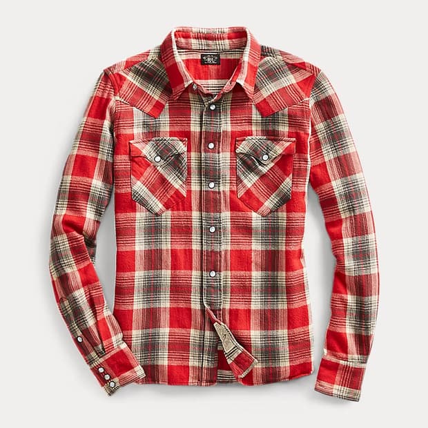 더블알엘(RRL) 버팔로 플래드 웨스턴 트윌 워크 셔츠 L사이즈