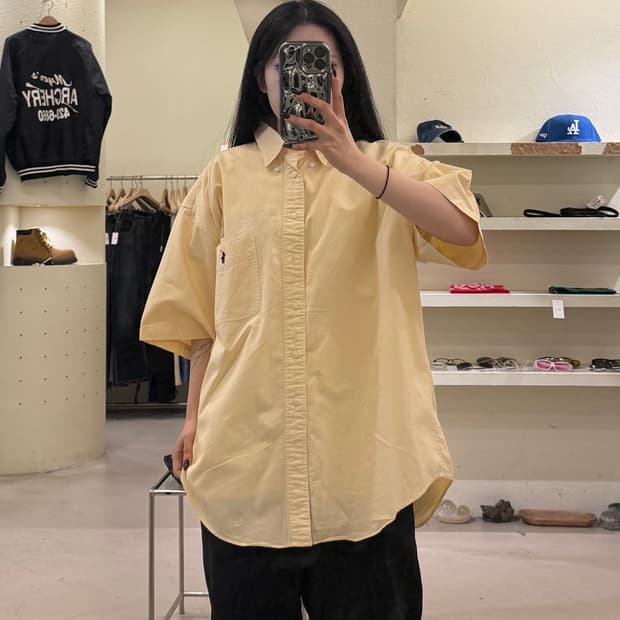 폴로랄프로렌 원포켓 박시핏 반팔 셔츠 옐로우 U1263