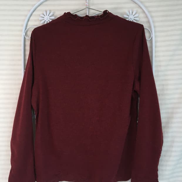 빈티지 레드 플라워 넥 긴팔 니트 y2k 스트릿 갸루 펑키 일본빈티지69