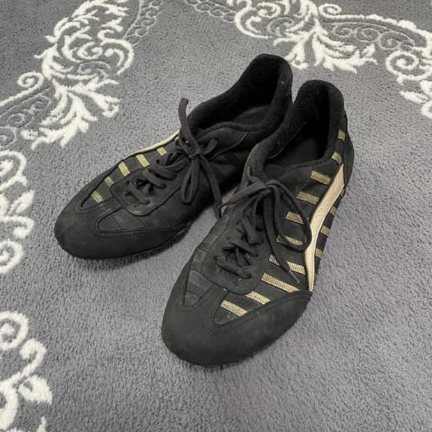 00's Dolce & Gabbana Gold-Stripe Suede 