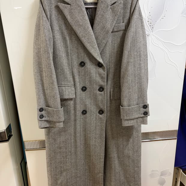 빈티지 하이 퀄리티 헤링본 더블 코트
