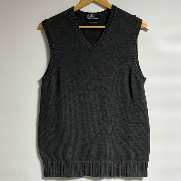 공용 폴로랄프로렌 버건디포니 니트 베스트 조끼 프리