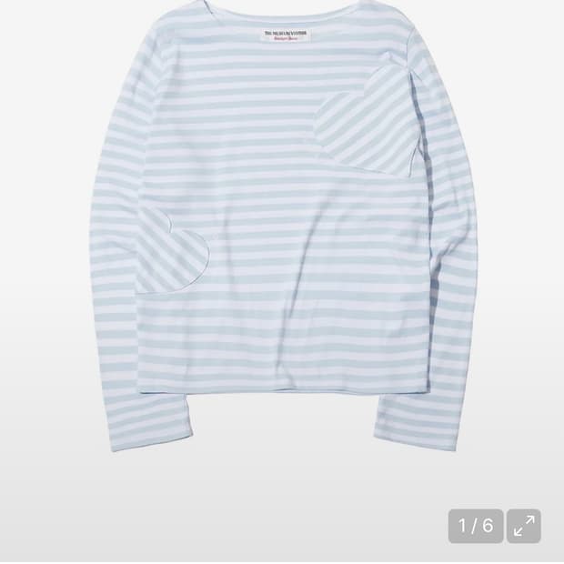 더뮤지엄비지터 heart stripe long t-shirt 롱슬리브