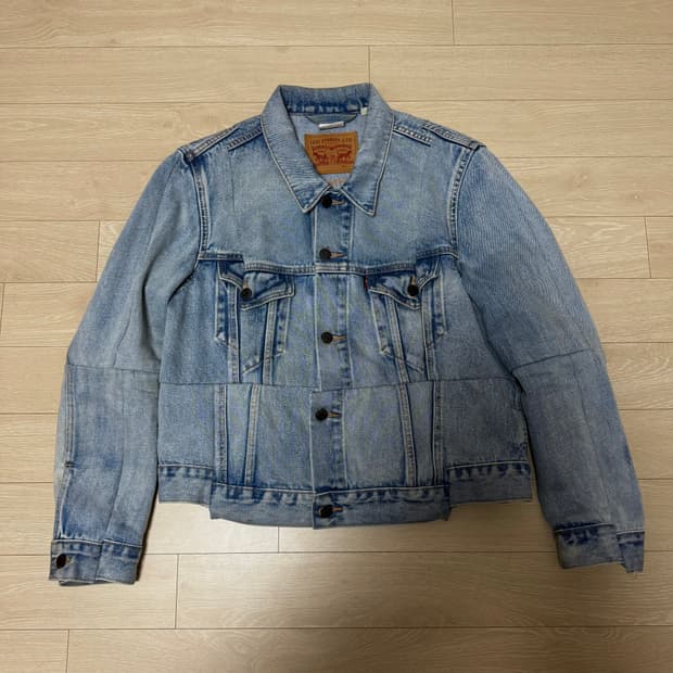 S) 베트멍 x 리바이스 2018 리워크드 크롭 데님자켓 청자켓