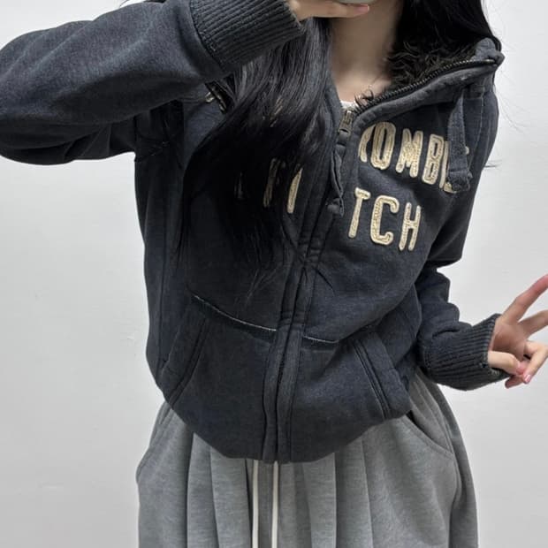 아베크롬비 y2k 울프죠 후드퍼 걸즈 대장급 후드집업 희귀져지(S)