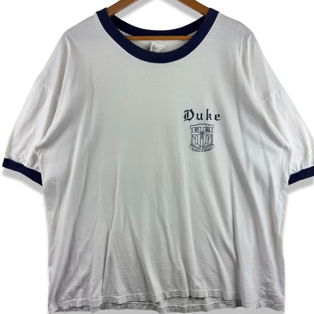 Duke유니버시티 Ringer T-shirt Made in USA4482