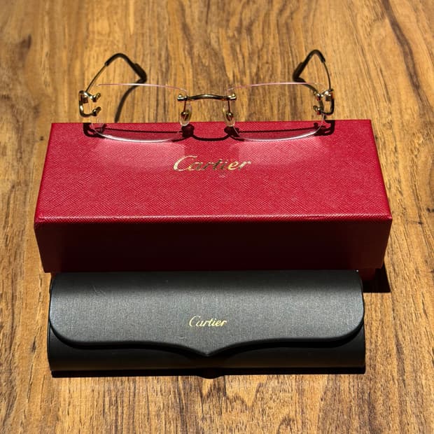 (OS) Cartier 까르띠에 C 데코 신형 무테 안경 금장