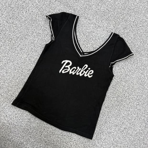 M Barbie 바비 프릴 반팔 니트 0407J