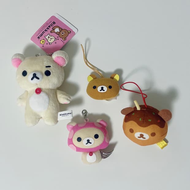 일괄 할인 버섯 코리락쿠마 인형 타코야끼 문어빵 리락쿠마 얼굴 눈썹