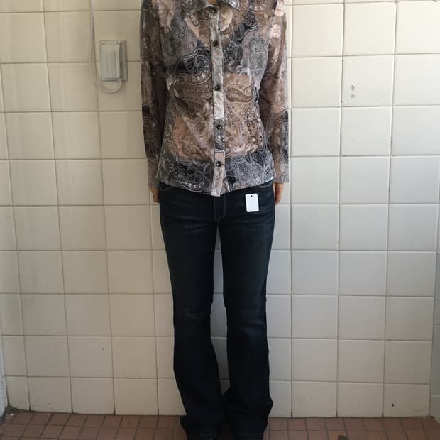 Paisley pattern mesh shirt