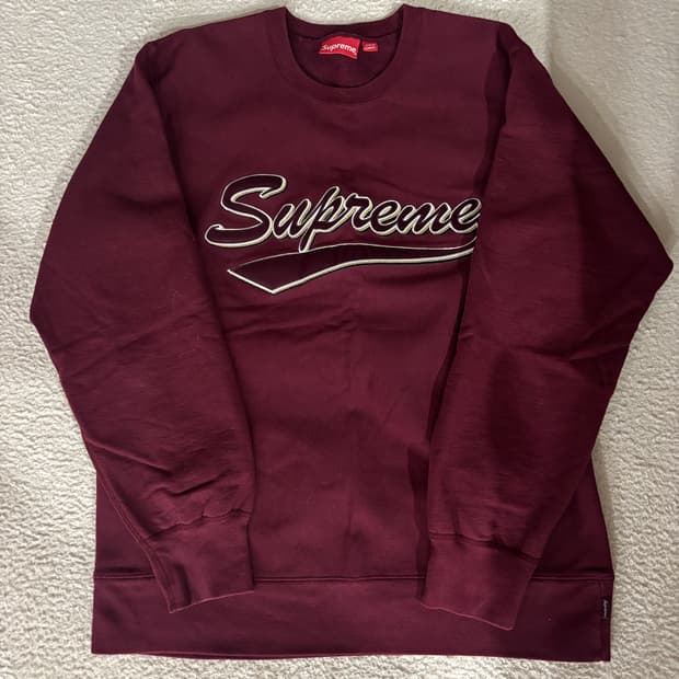 슈프림 버건디 맨투맨 XL