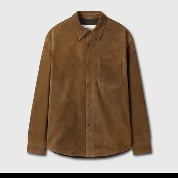 토니웩24fw  스웨이드 카멜 셔츠 m