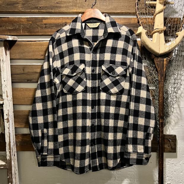 [L]80's 엘엘빈 Made in USA 울 버팔로 체크 셔츠