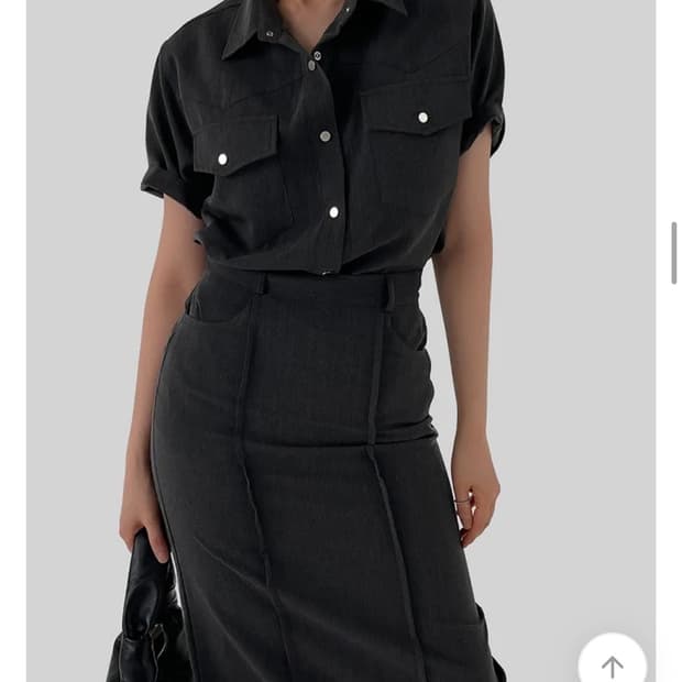 어텀 누엘 셔츠+스커트 셋업 차콜