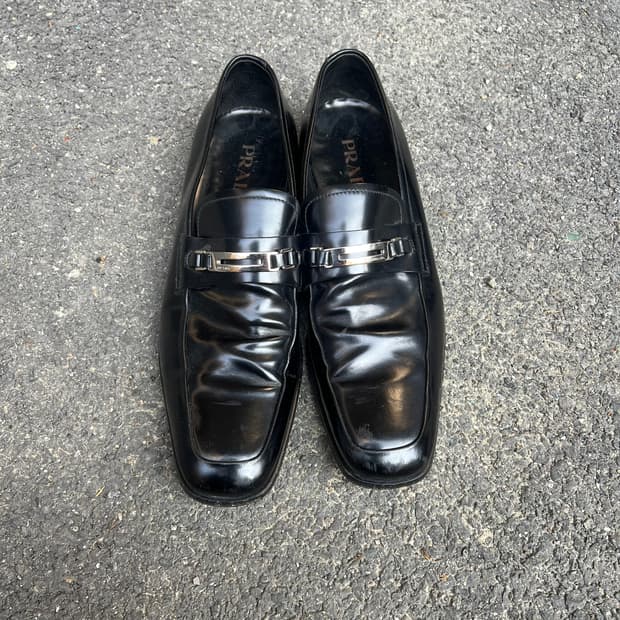 prada buckle loafer