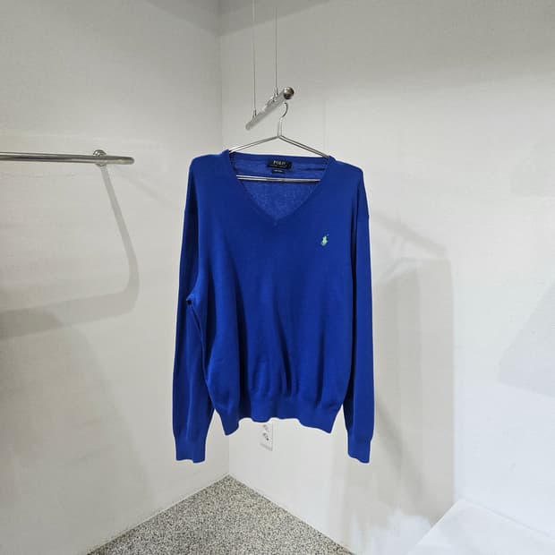폴로랄프로렌 브이넥 코튼 니트