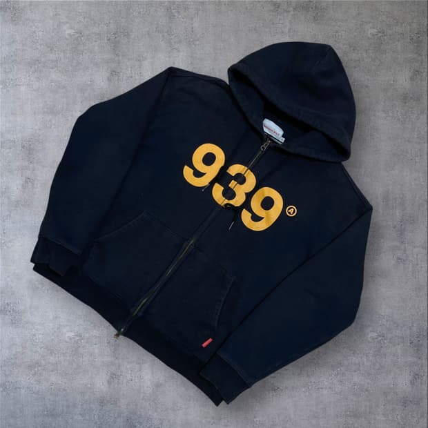 아카이브 볼드 939빅로고 네이비 후드 집업