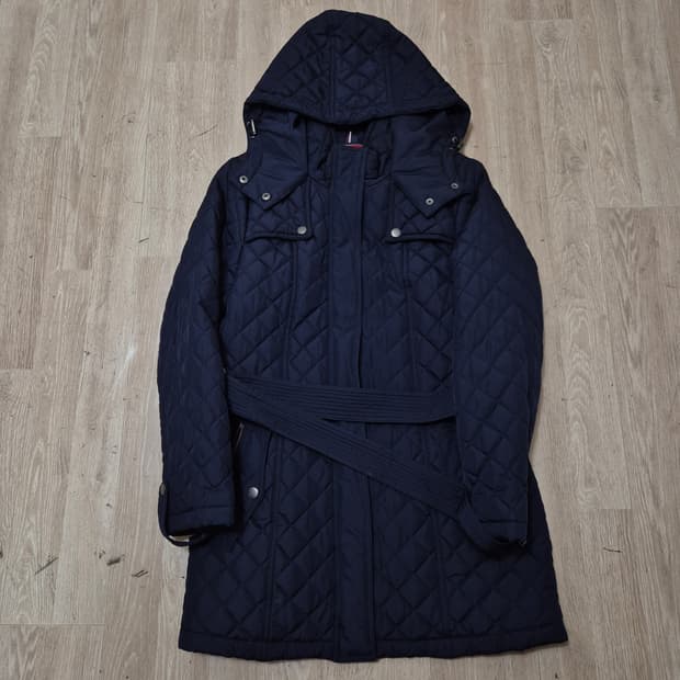 타미힐피거 여성 클래식 트렌치 롱 후드 퀼팅점퍼 M(95)