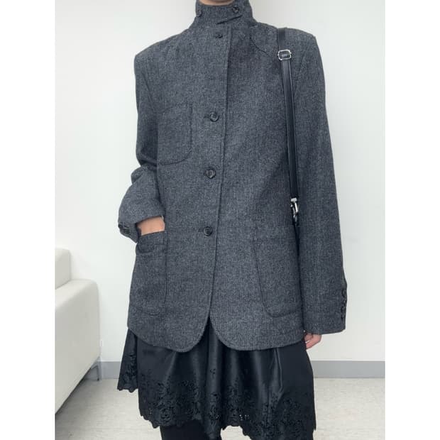 빈티지 차콜 울 자켓