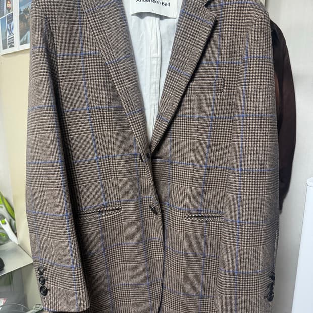 앤더슨벨 대디핏 체크 블레이저 L