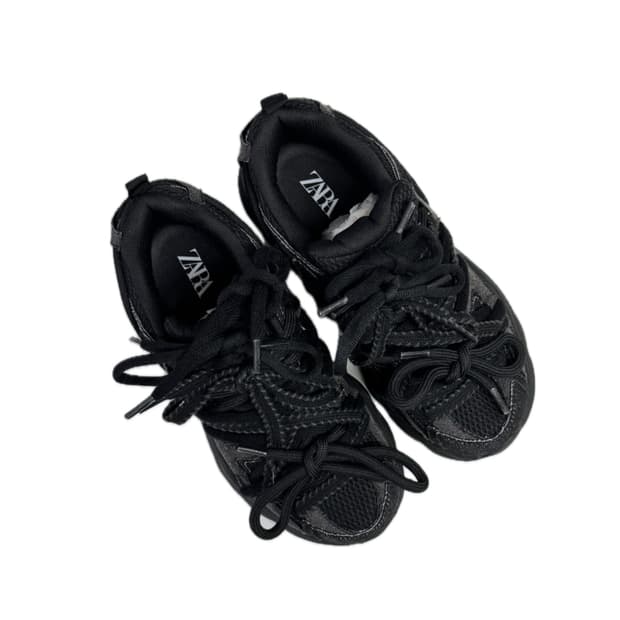 구합니다) 자라 멀티 레이스업 스니커즈 블랙 260~265