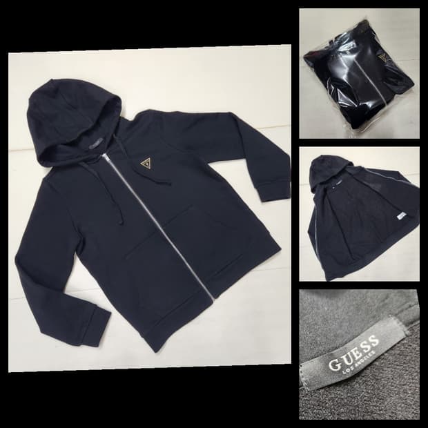 정품 게스 여성 기모 면 후드 집업 자켓 M