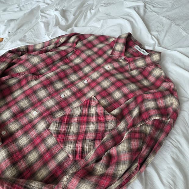 (1)노쿨러스 체크셔츠 체리