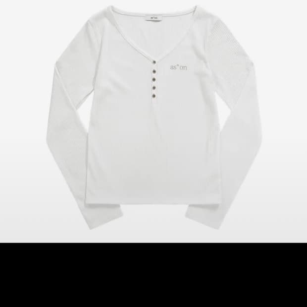 애즈온 버튼 롱슬리브 화이트
