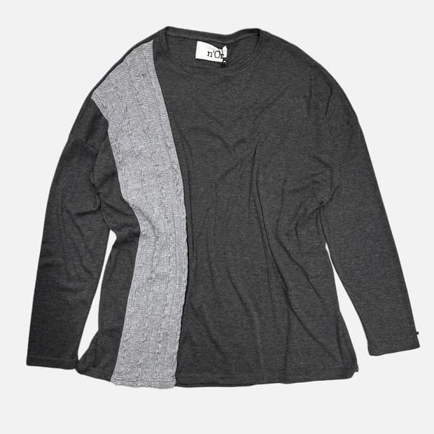 N'OR knit mix charcoal t-shirt