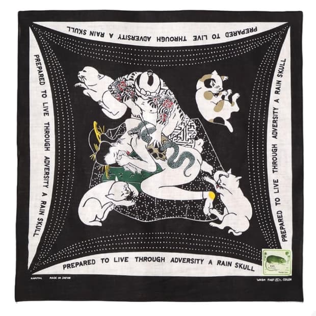 캐피탈 패스트컬러 셀비지 반다나 레인 스컬 노 우먼 노 크라이 블랙