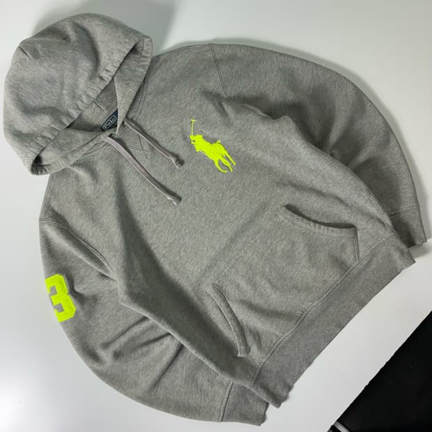 Polo  폴로 랄프로렌 코튼 빅포니 그레이 후드티 