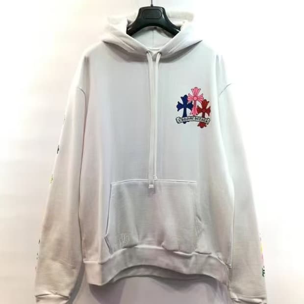 크롬하츠 멀티크로스 화이트 후드티셔츠 