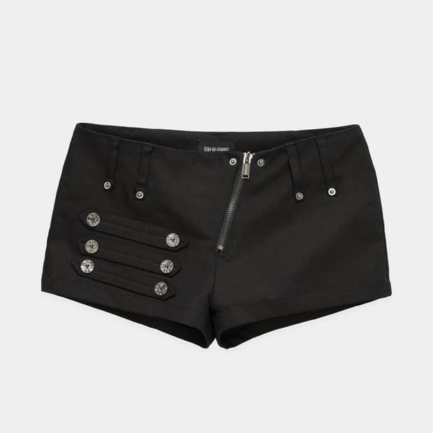 에트오소메 나폴레옹 다이애그널 지퍼 숏 팬츠 블랙 2