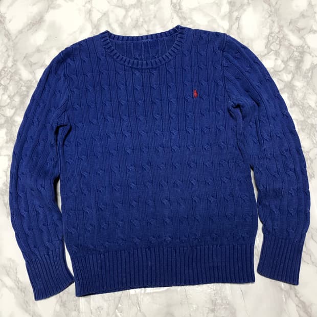 폴로 랄프로렌 니트 마린블루 꽈배기