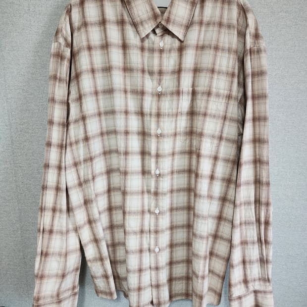 [3] 퍼렌 릴렉스드 체크 셔츠 베이지