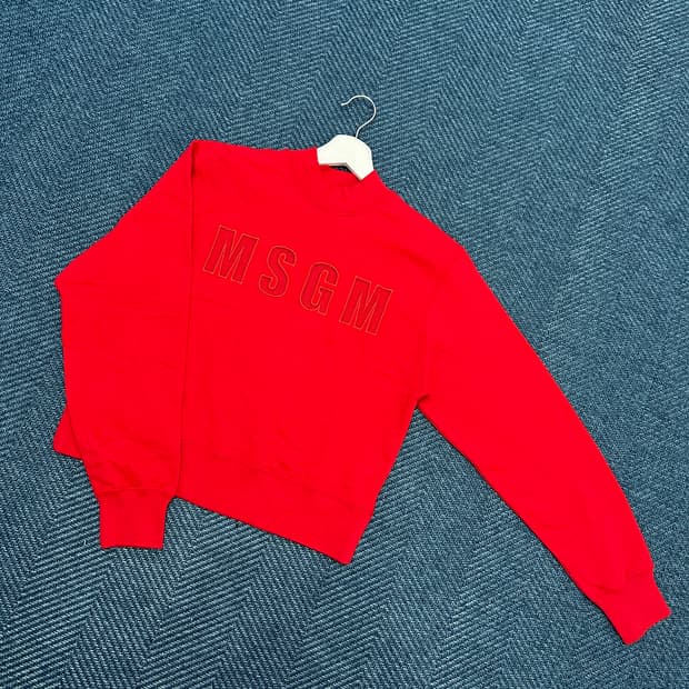 [여성S] 엠에스지엠 시스루 로고 맨투맨