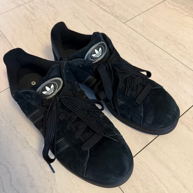 아디다스 캠퍼스00s 올블랙 스웨이드 290