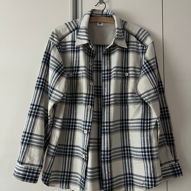 유니클로 플란넬 체크셔츠 M