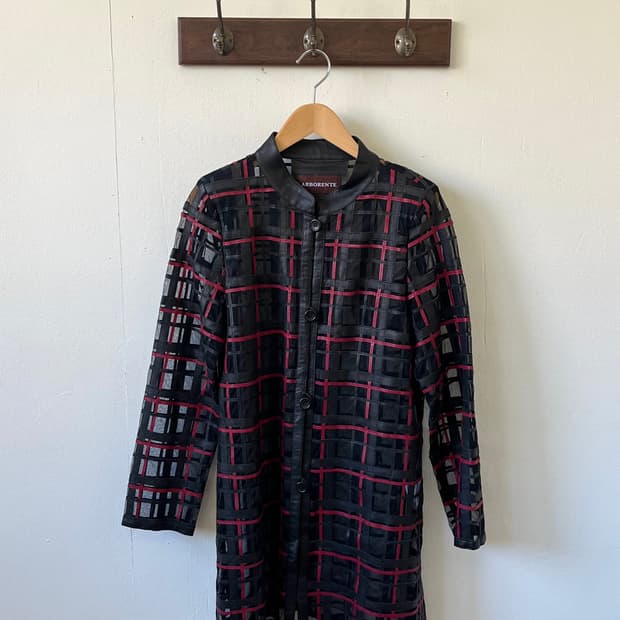 90’s ARBORENTE 시스루 레더 자켓