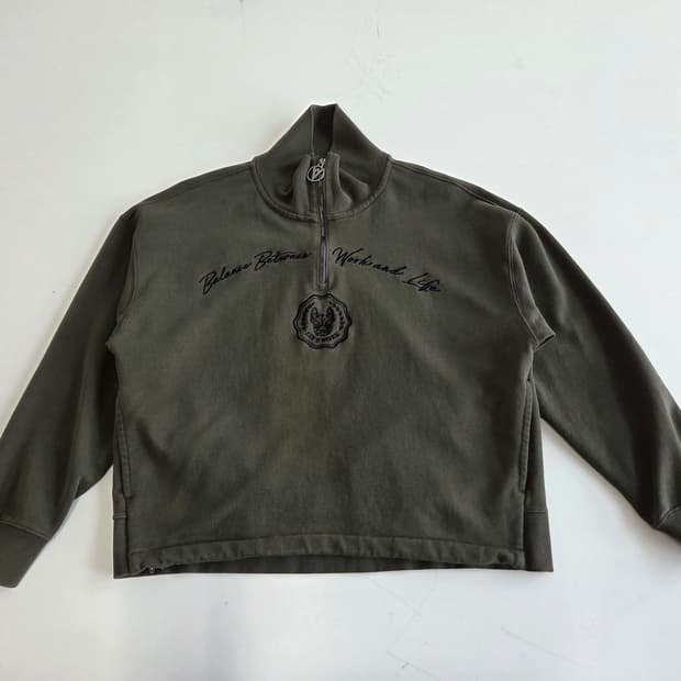 라이프워크 반집업 맨투맨 카키 F